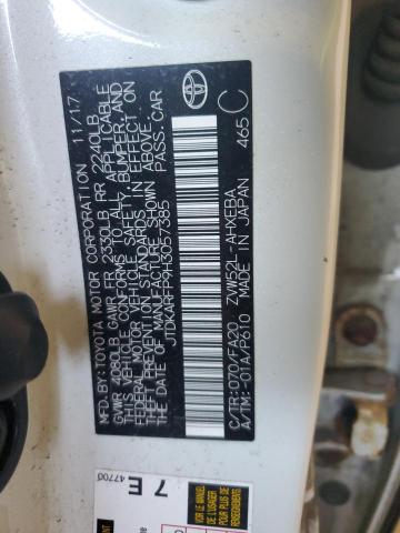 JTDKARFP9H3057385 - 2017 TOYOTA PRIUS PRIM თეთრი ფოტო 12