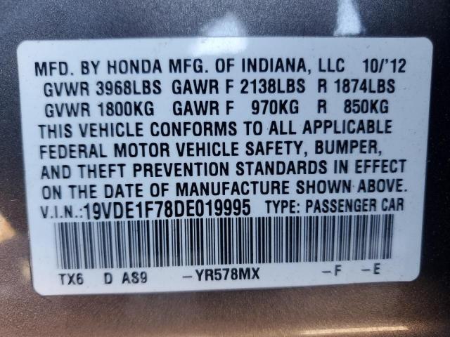 19VDE1F78DE019995 - 2013 ACURA ILX 20 TECH GRAY photo 12