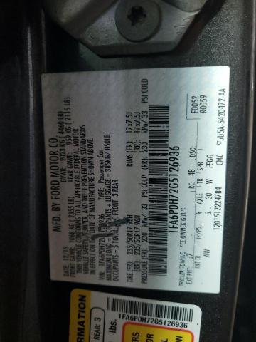 1FA6P0H72G5126936 - 2016 FORD FUSION SE 灰色 照片 12