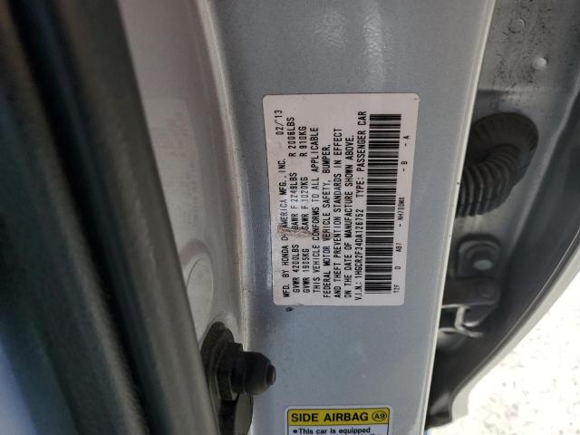 1HGCR2F34DA126752 - 2013 HONDA ACCORD LX 银色 照片 12