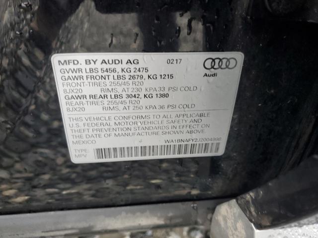 WA1BNAFY2J2004998 - 2018 AUDI Q5 PREMIUM PLUS შავი ფოტო 13