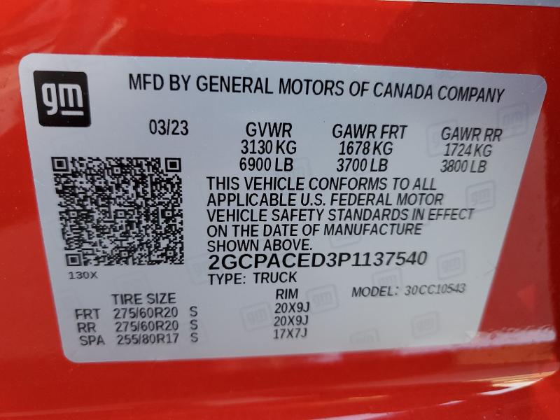 2GCPACED3P1137540 - 2023 CHEVROLET SILVERADO C1500 LT RED photo 12