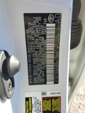 2T1BURHE2KC176364 - 2019 TOYOTA COROLLA L Ağ foto 12