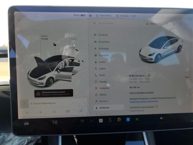 5YJ3E1EB5LF622680 - 2020 TESLA MODEL 3 Beyaz fotoğraf 9