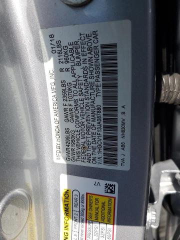 1HGCV1F13JA087880 - 2018 HONDA ACCORD LX 银色 照片 13