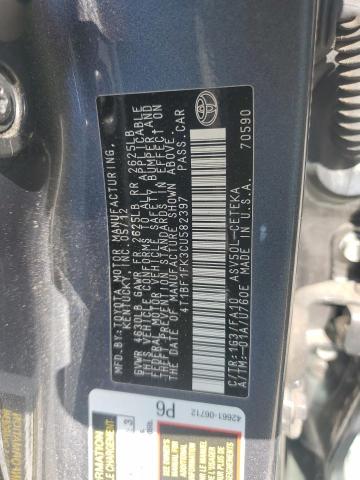 4T1BF1FK3CU582397 - 2012 TOYOTA CAMRY BASE GRAY photo 12