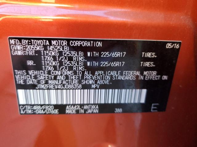 JTMZFREV4GJ088358 - 2016 TOYOTA RAV4 LE Қызғылт сары фото 13