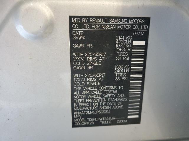 KNMAT2MV1JP509312 - 2018 NISSAN ROGUE S Gümüş foto 13