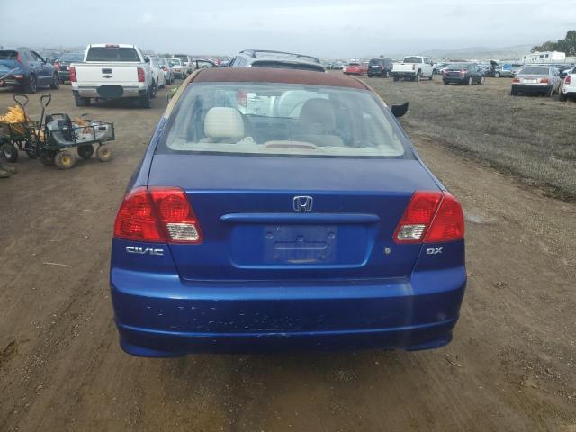 2HGES16355H561791 - 2005 HONDA CIVIC DX VP BLUE photo 6