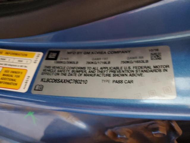 KL8CD6SAXHC760210 - 2017 CHEVROLET SPARK 1LT 蓝色 照片 12