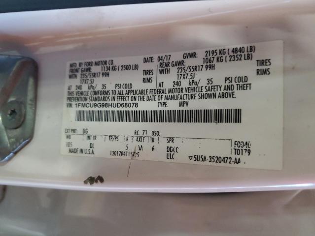 1FMCU9G98HUD68078 - 2017 FORD ESCAPE SE თეთრი ფოტო 13