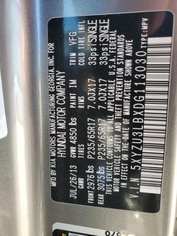 5XYZU3LBXDG113030 - 2013 HYUNDAI SANTA FE S ვერცხლისფერი ფოტო 12