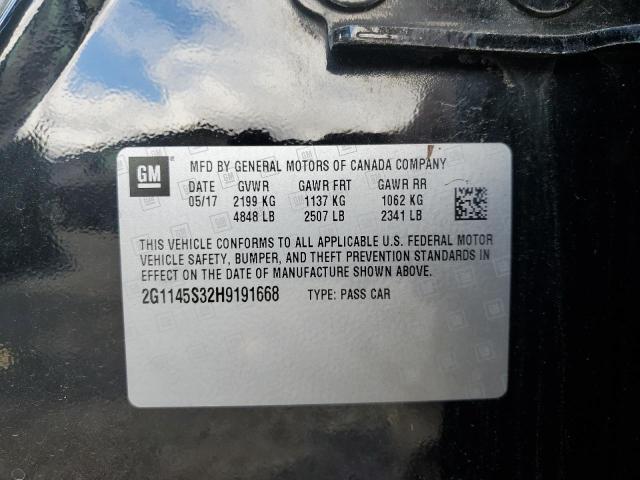 2G1145S32H9191668 - 2017 CHEVROLET IMPALA PREMIER BLACK photo 12