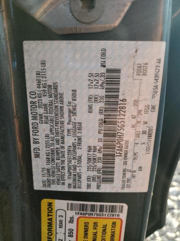 1FA6P0H75G5122816 - 2016 FORD FUSION SE ნაცრისფერი ფოტო 12