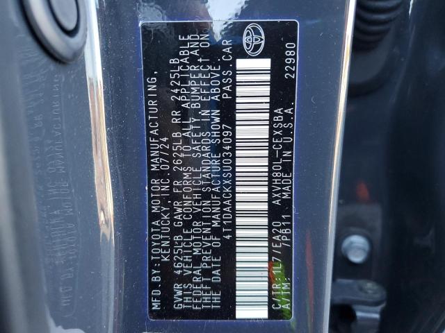 4T1DAACKXSU034097 - 2025 TOYOTA CAMRY XSE ნაცრისფერი ფოტო 12