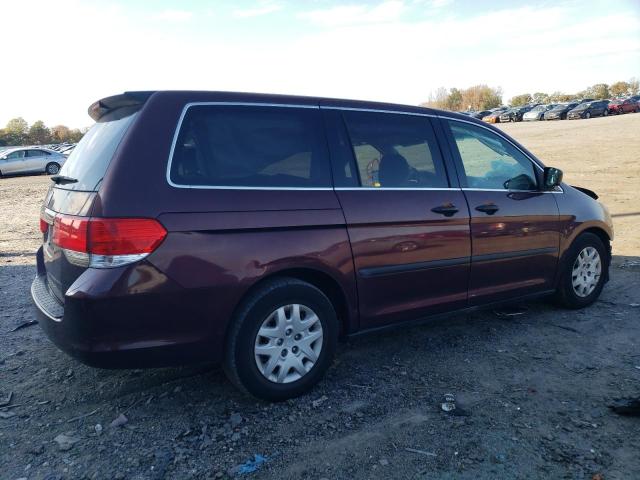 5FNRL3H22AB112131 - 2010 HONDA ODYSSEY LX BURGUNDY photo 3