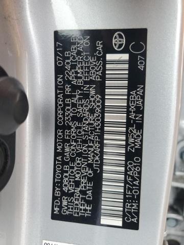 JTDKARFP1H3039009 - 2017 TOYOTA PRIUS PRIM 银色 照片 12