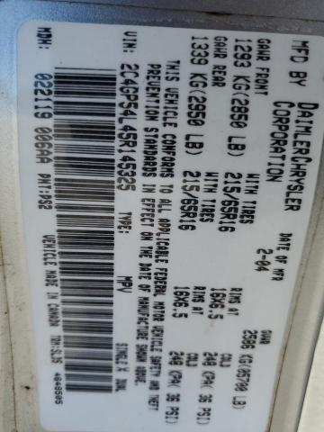 2C4GP54L45R145325 - 2005 CHRYSLER TOWN & COU TOURING Silber Foto 13