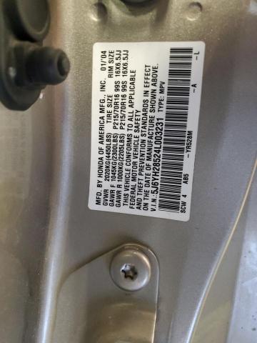 5J6YH28524L003231 - 2004 HONDA ELEMENT EX Gümüş foto 14