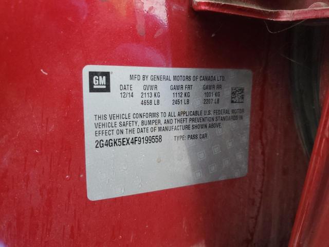 2G4GK5EX4F9199558 - 2015 BUICK REGAL 红色 照片 12