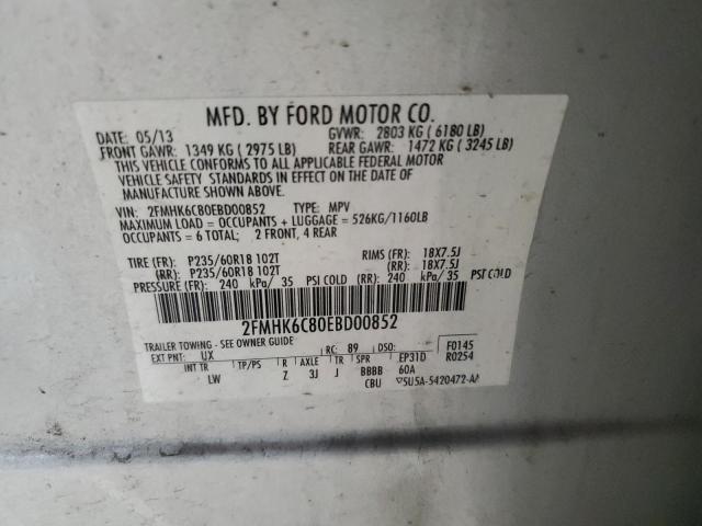 2FMHK6C80EBD00852 - 2014 FORD FLEX SEL BLACK photo 14