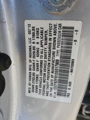19XFB2F91DE017909 - 2013 HONDA CIVIC EXL 银色 照片 13