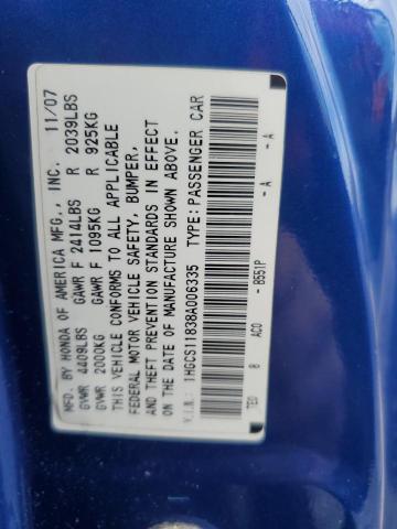 1HGCS11838A006335 - 2008 HONDA ACCORD EXL BLUE photo 13