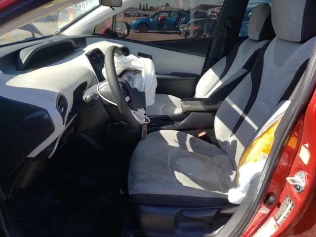 JTDKARFU2H3542330 - 2017 TOYOTA PRIUS RED photo 7