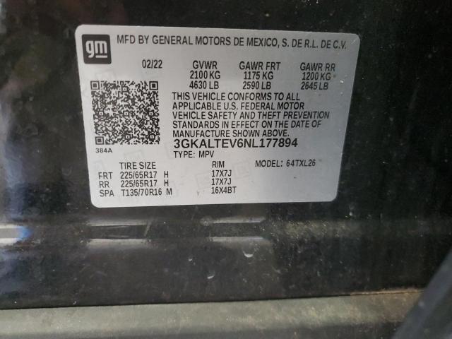 3GKALTEV6NL177894 - 2022 GMC TERRAIN SLE Қара фото 13