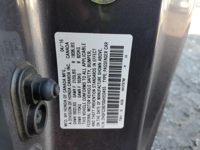 2HGFC3B70GH353455 - 2016 HONDA CIVIC EXL GRAY photo 13