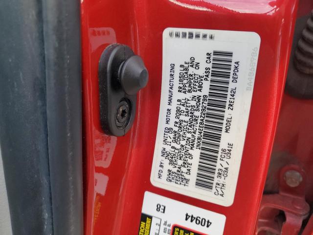 1NXBU4EE8AZ292799 - 2010 TOYOTA COROLLA BASE Qırmızı foto 12