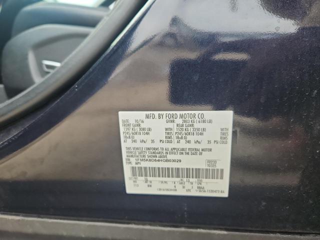 1FM5K8D84HGB03029 - 2017 FORD EXPLORER XLT Темно-сірий фото 13