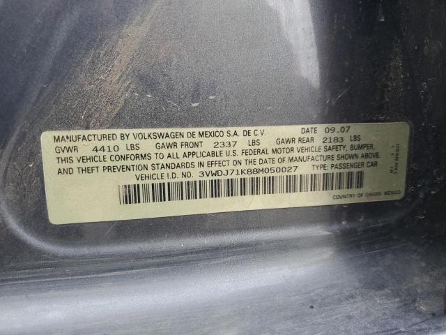 3VWDJ71K88M050027 - 2008 VOLKSWAGEN GLI ნაცრისფერი ფოტო 13