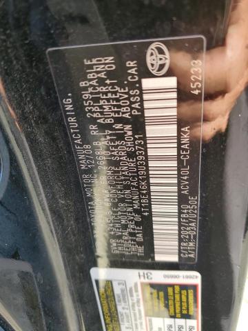 4T1BE46K19U393731 - 2009 TOYOTA CAMRY BASE შავი ფოტო 12