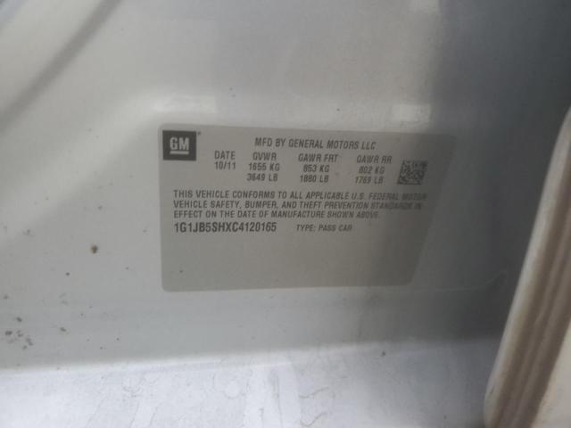 1G1JB5SHXC4120165 - 2012 CHEVROLET SONIC LS SILVER photo 12