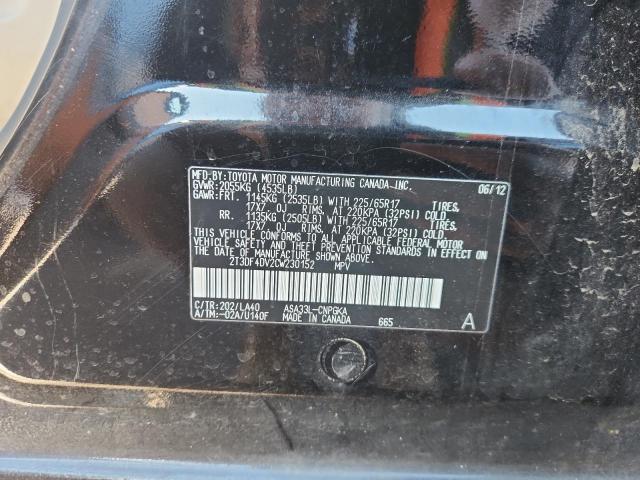 2T3DF4DV2CW230152 - 2012 TOYOTA RAV4 LIMITED BLACK photo 13