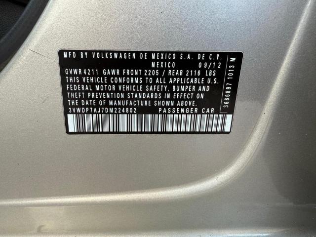 3VWDP7AJ7DM224802 - 2013 VOLKSWAGEN JETTA SE 金色 照片 10