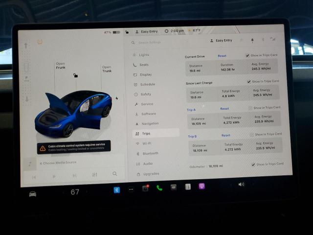 5YJ3E1EA1RF833424 - 2024 TESLA MODEL 3 Mavi foto 9