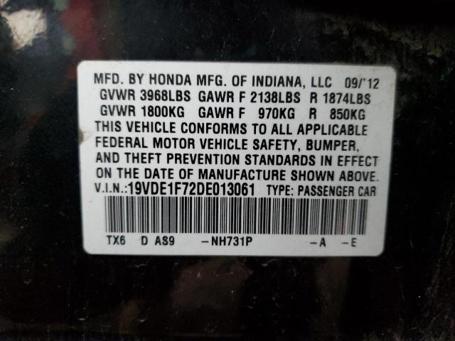 19VDE1F72DE013061 - 2013 ACURA ILX 20 TECH BLACK photo 12