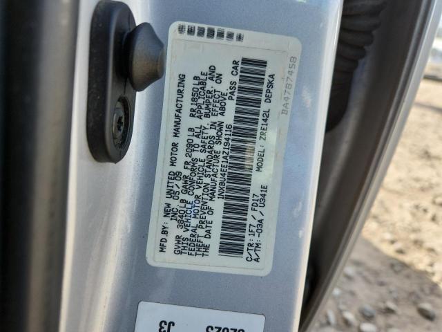 1NXBU4EE1AZ194116 - 2010 TOYOTA COROLLA BASE SILVER photo 12