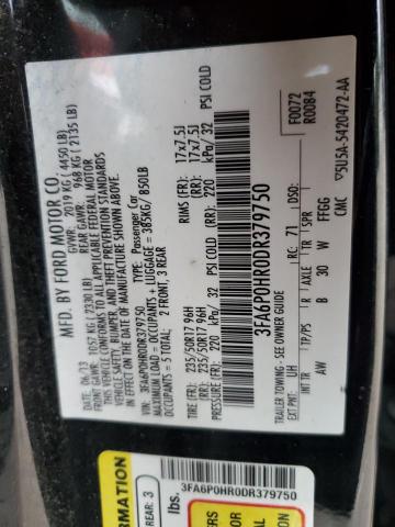 3FA6P0HR0DR379750 - 2013 FORD FUSION SE Noir photo 12