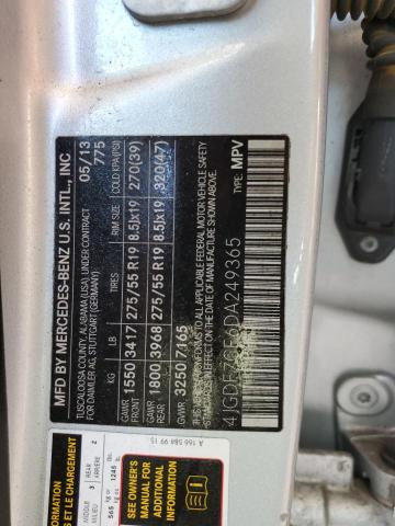 4JGDF7CE6DA249365 - 2013 MERCEDES-BENZ GL 450 4MATIC SILVER photo 13