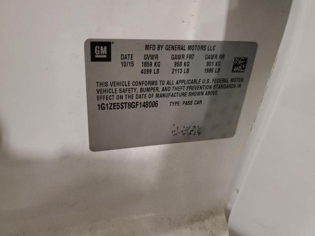 1G1ZE5ST8GF148006 - 2016 CHEVROLET MALIBU LT WHITE photo 12
