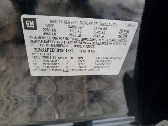 2GNALPEC8B1301881 - 2011 CHEVROLET EQUINOX LT Qara foto 13