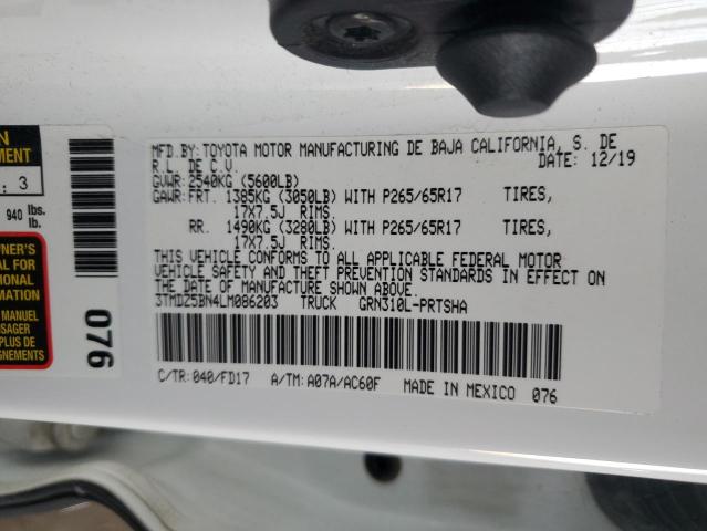 3TMDZ5BN4LM086203 - 2020 TOYOTA TACOMA DOUBLE CAB Ağ foto 12