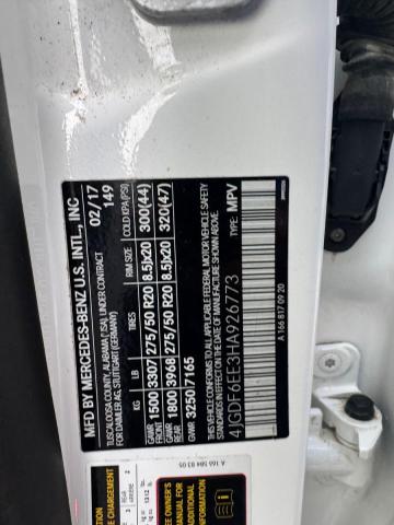 4JGDF6EE3HA926773 - 2017 MERCEDES-BENZ GLS 450 4MATIC WHITE photo 11