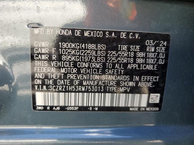 3CZRZ1H53RM753013 - 2024 HONDA HR-V SPORT 青色 照片 13