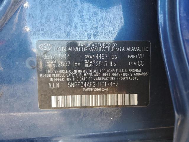 5NPE34AF2FH017482 - 2015 HYUNDAI SONATA SPORT 蓝色 照片 12