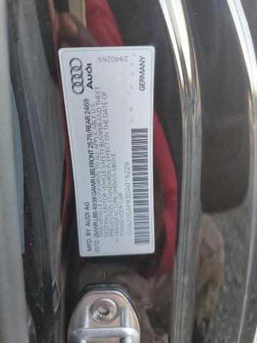 WAUVGAFR3DA015229 - 2013 AUDI S5 PRESTIGE 黑色 照片 12