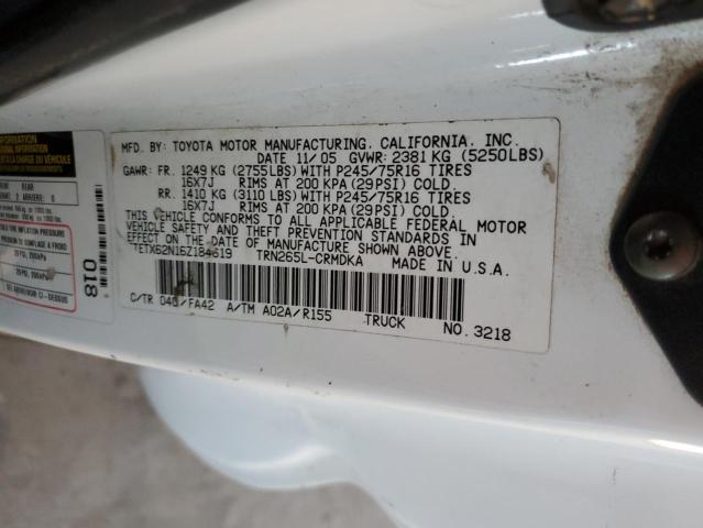 5TETX62N16Z184619 - 2006 TOYOTA TACOMA PRERUNNER ACCESS CAB WHITE photo 13